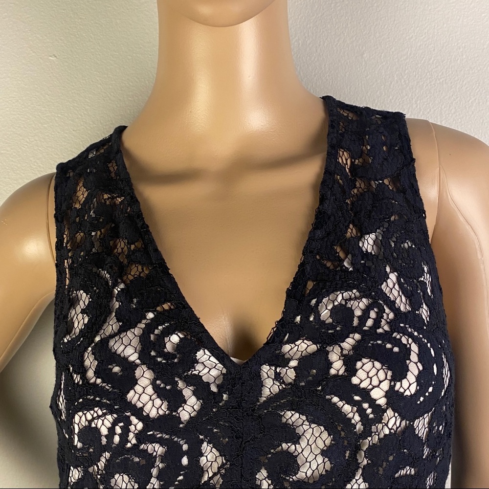 NEW MICHAEL MICHAEL KORS DARK NAVY LACE TIERED MINI DRESS - Picture 3 of 8